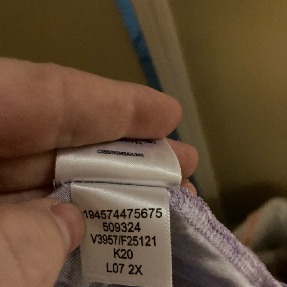 Lands' End 2 piece Lavender and White Top with Matching Cardigan - Picture 6 of 6